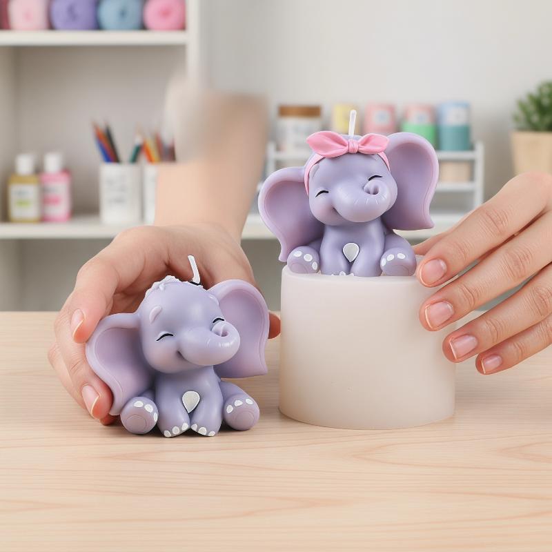 Cute 3D Elephant Silicone Cand - Soap Making Lye recension och pris