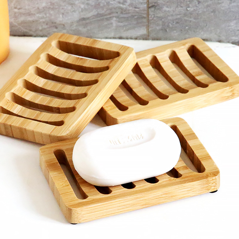 Bamboo Case Tray Wooden Preven - Soap Dish Draining recension och pris