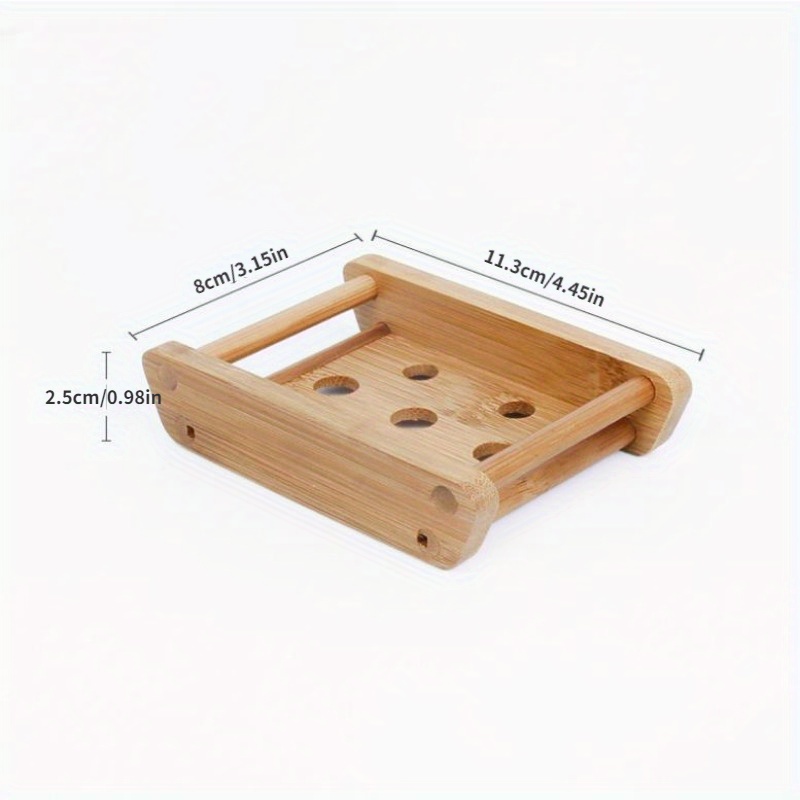 1Pc Bamboo Soap Box Oval Soap  - Soap Dish Draining recension och pris