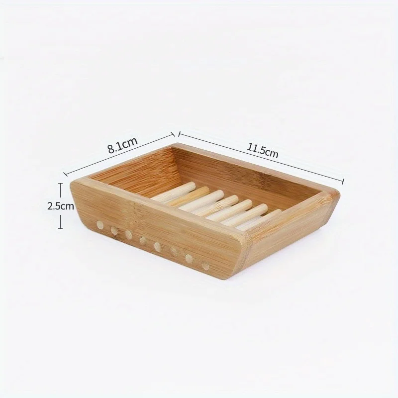 1Pc Bamboo Soap Box Oval Soap  - Soap Dish Draining recension och pris