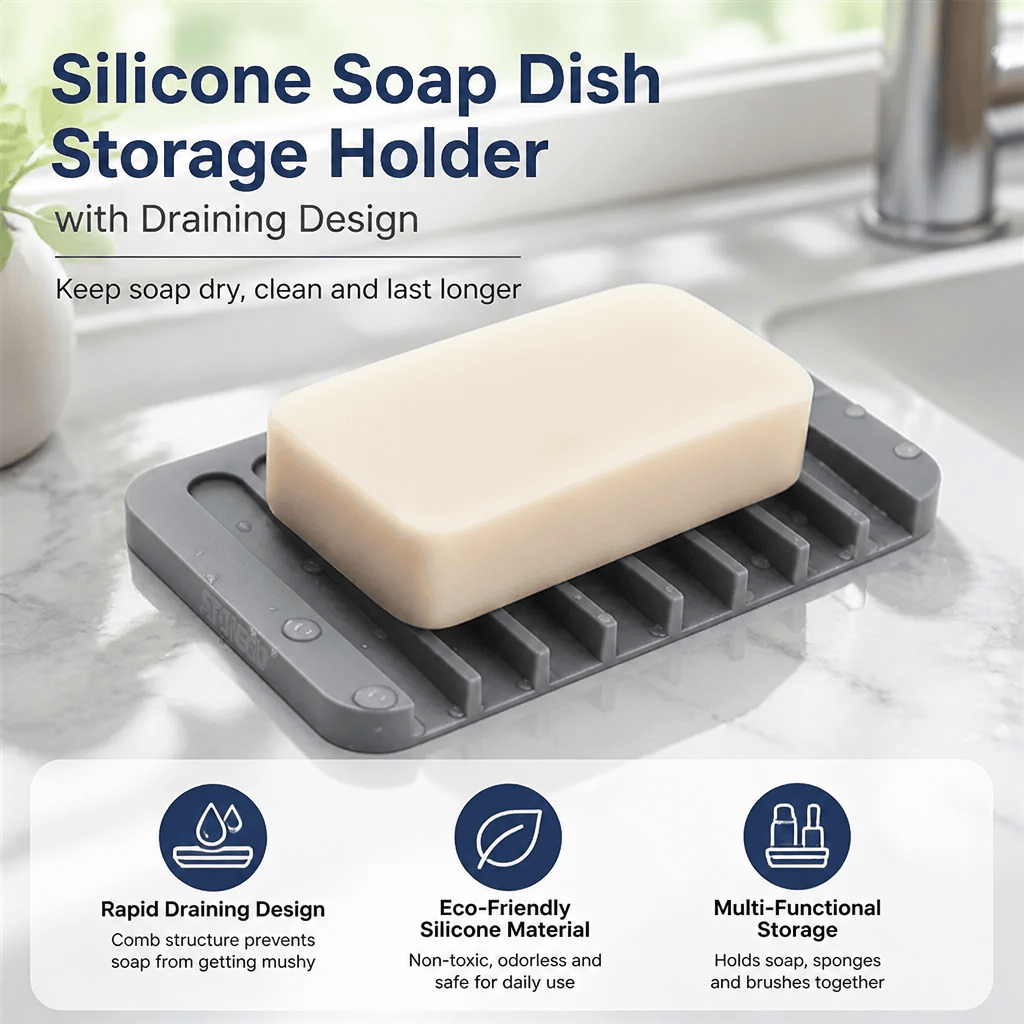 Silicone Soap Dish Draining Ho - Soap Dish Draining recension och pris