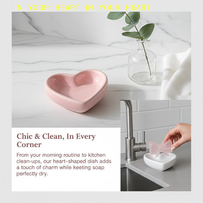 【X】Heart Shaped Soap Dish Cera - Soap Dish Draining recension och pris
