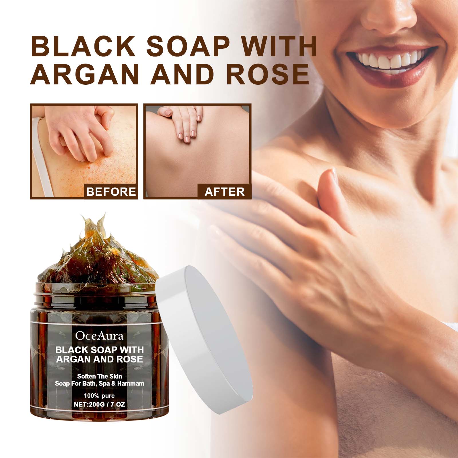 OCEAURA Black Soap With Argan  - Soap Making Essential Oils recension och pris