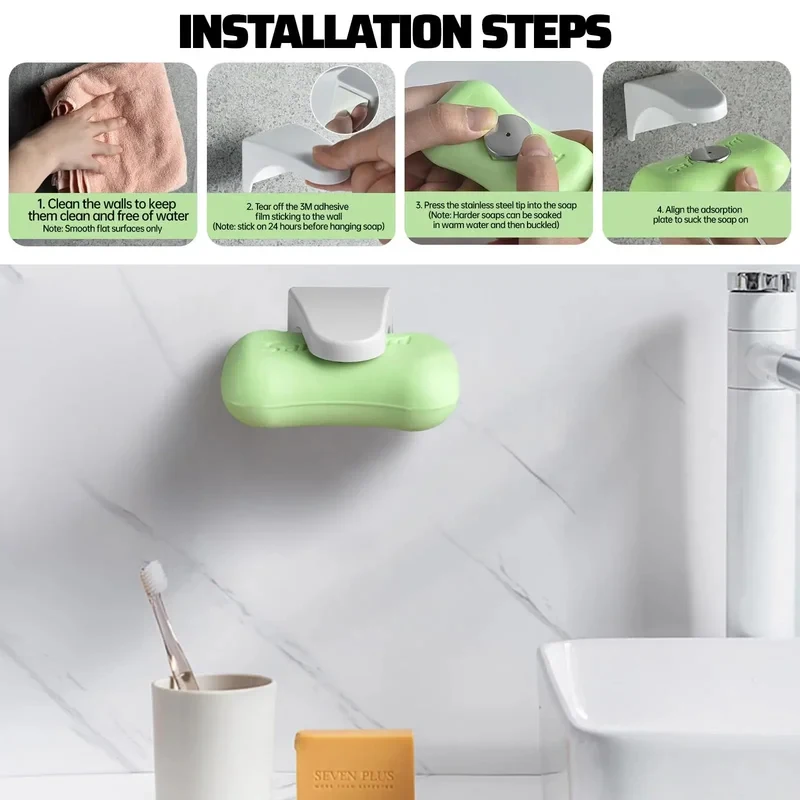 Magnetic Soap Holder Soap Box  - Soap Dish Draining recension och pris
